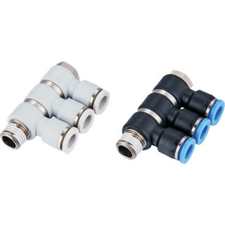 Good Quality Low Price Triple Universal with Thread Pneumatic Parts Quick Tube Connecting Air Fitting