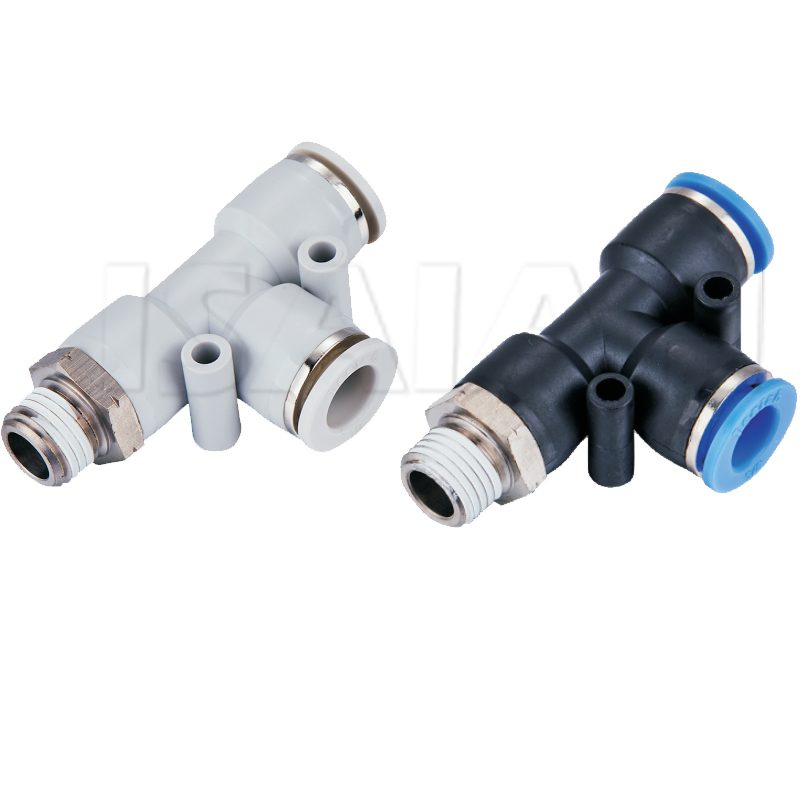 Pneumatic Connector Male Thread Three Way One Touch Air Fitting
