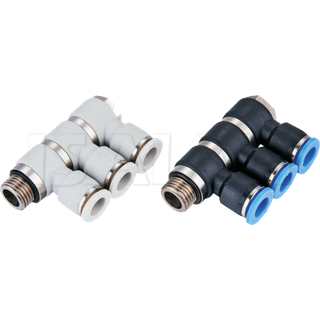 Triple Universal Fitting Pneumatic Quick Connector Tube Fitting One Touch Air Fittings